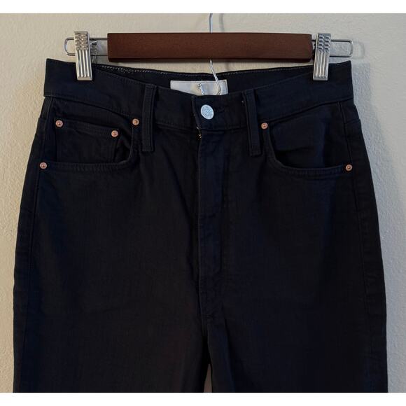 MOTHER Study Skimp High Rise Cropped Straight Leg Jeans Blue Graphite Black 26 - Picture 5 of 12